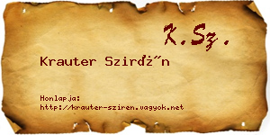 Krauter Szirén névjegykártya